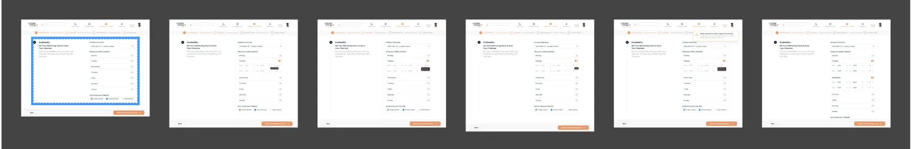 Availability step states.